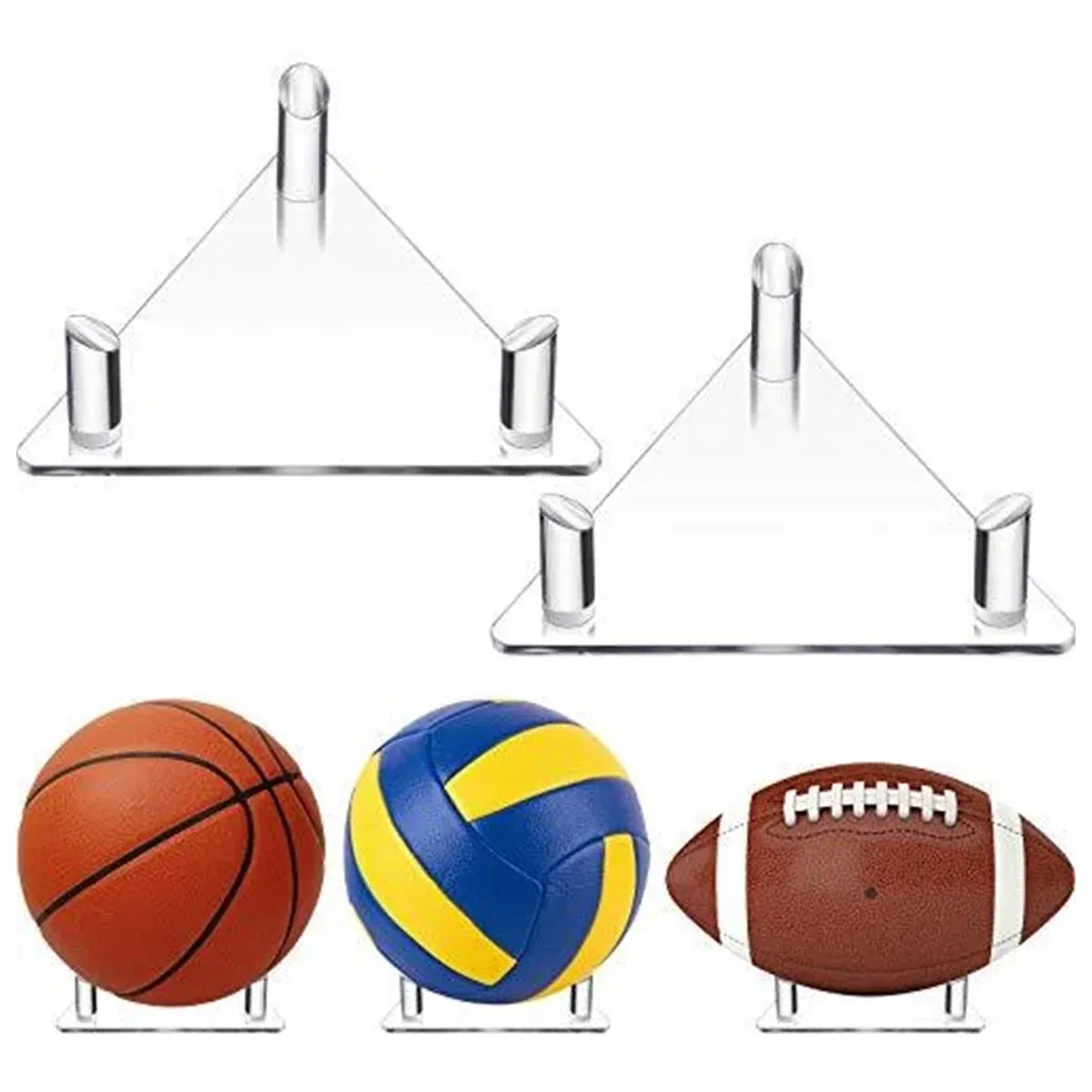 2PCS Ball Holder Organizer Storage Rack Acrylic for Basketball Soccer Volleyball