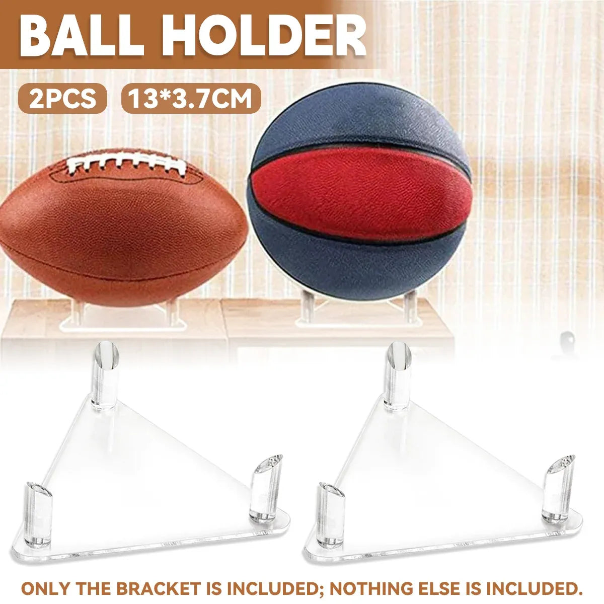 2PCS Ball Holder Organizer Storage Rack Acrylic for Basketball Soccer Volleyball