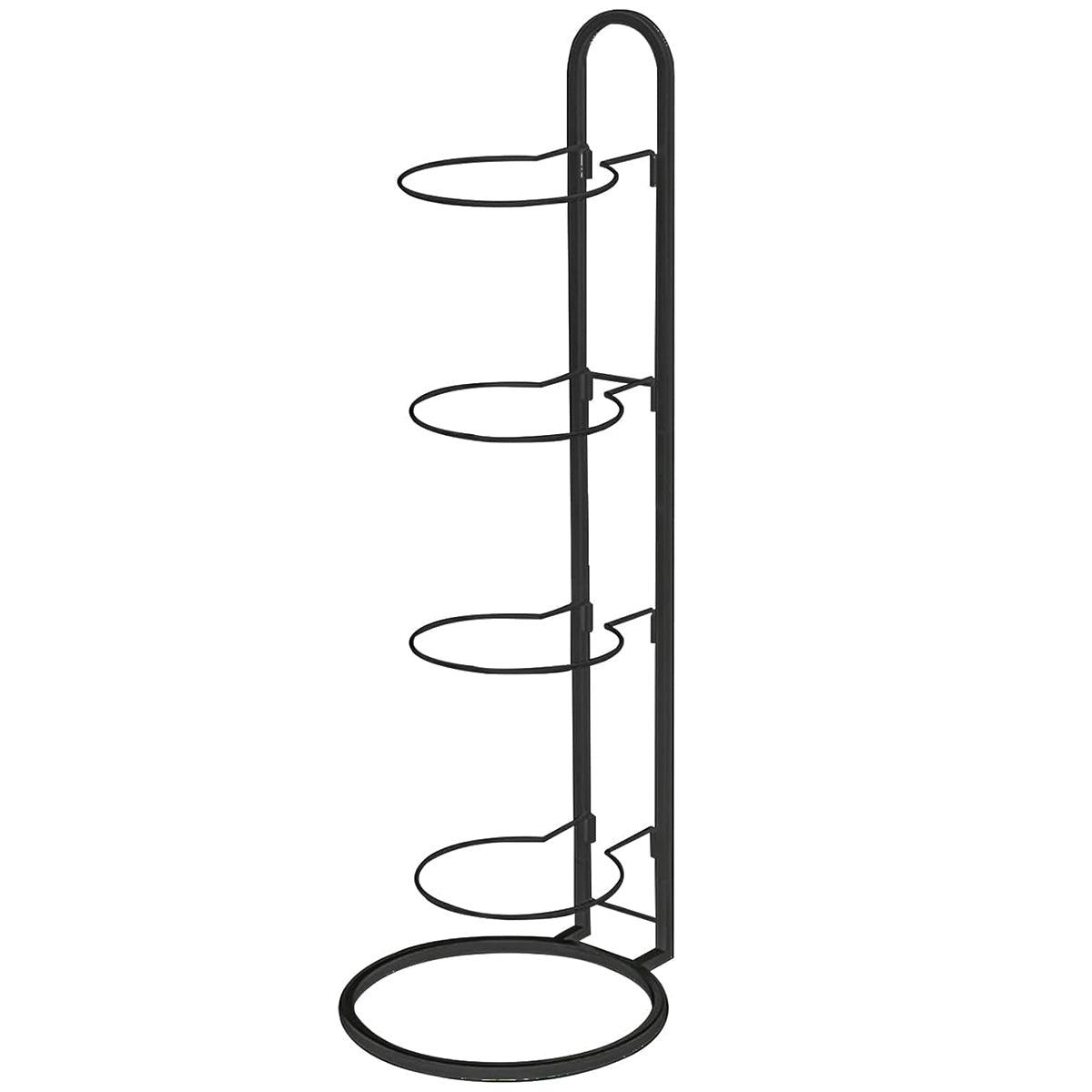 3/4Tier Basketball Stand Ball Organizer Storage Rack Basketball Equipment Holder - Black-4 Layers