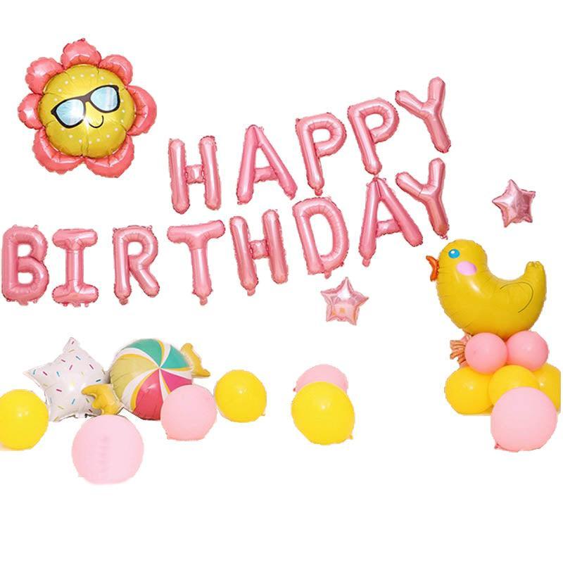 45-50 Pcs Happy Birthday 3D Unicorn Decoration Balloons Diy Decor Party Set - 03