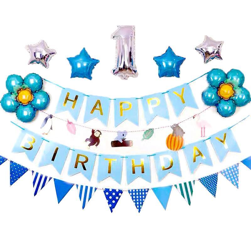 45-50 Pcs Happy Birthday 3D Unicorn Decoration Balloons Diy Decor Party Set - 07