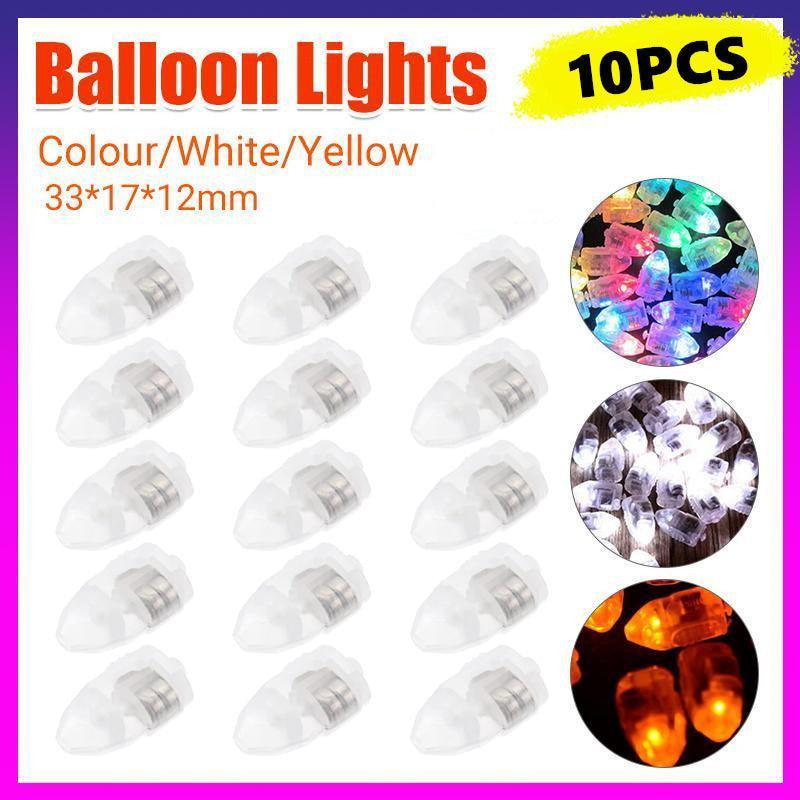 10PCS LED Balloon Lamp Lights Lantern Light Balloons Glow Christmas Party - White