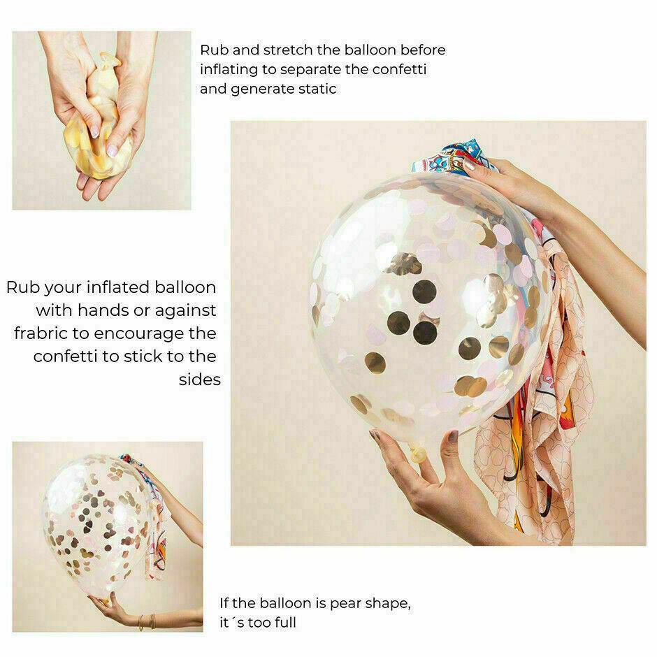 10/100X 30Cm Confetti Glitter Balloons for Party & Wedding - 30cm Rose Red *100pcs