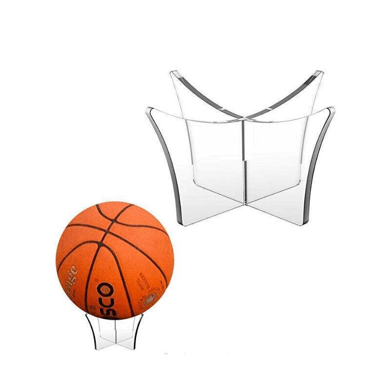 12Cm Clear Acrylic Ball Stand Holder Display Rugby Basketball Football Soccer