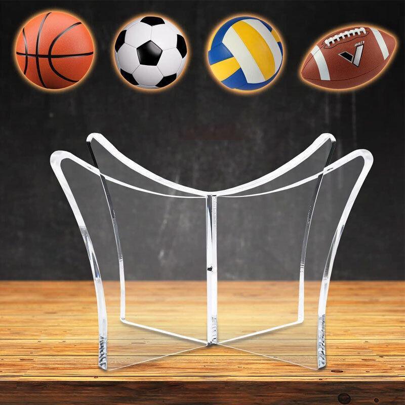 12Cm Clear Acrylic Ball Stand Holder Display Rugby Basketball Football Soccer