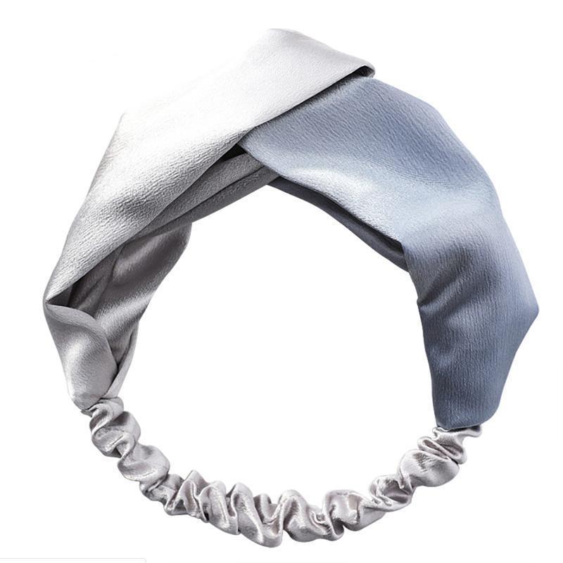 Women Chiffon Floral Print Headband Fashion Bohemian Elastic Cross Hair Bands - Black+Yellow