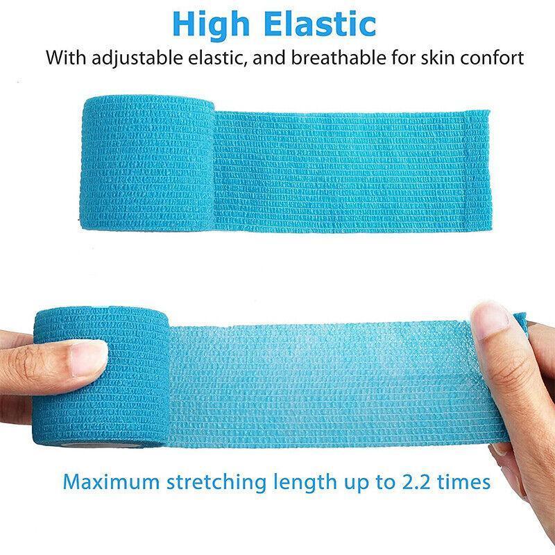 12× Multi-Size Self-Adhesive Cohesive Pet Bandage Wraps - 12PCS(5CM*4.5M)