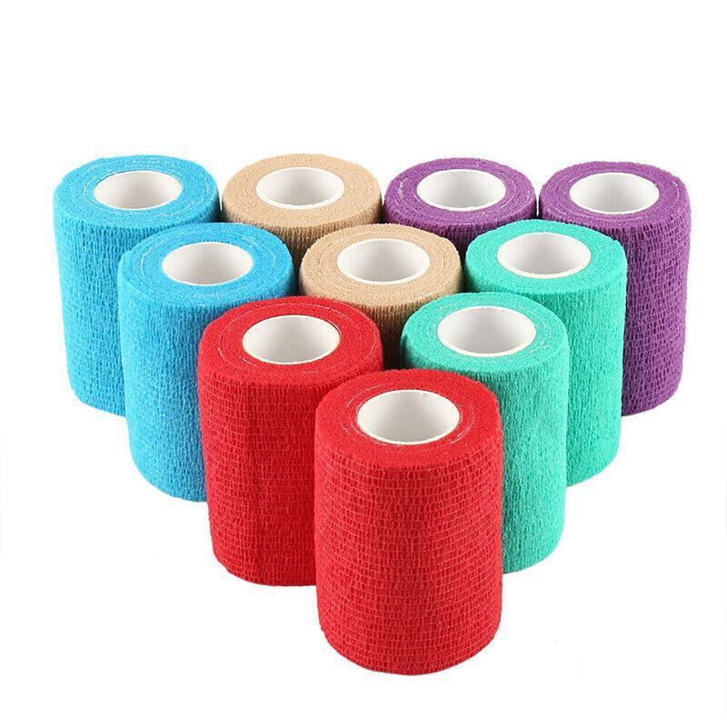 12× Multi-Size Self-Adhesive Cohesive Pet Bandage Wraps - 12PCS(5CM*4.5M)