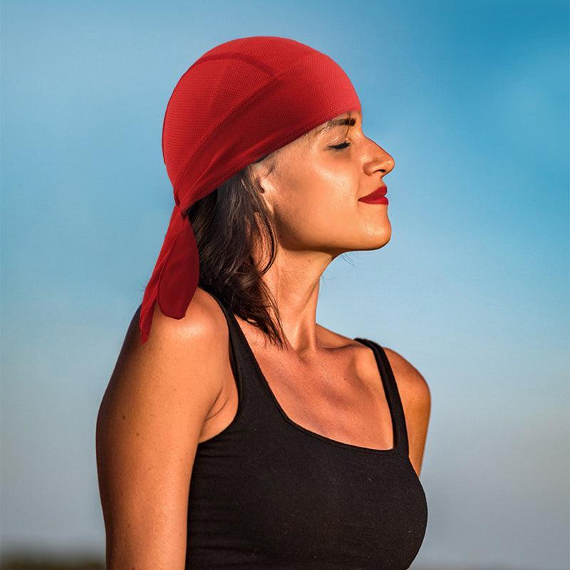 Durag Bandanna Cap Cycling Head Wraps Skull Cap Scarves Caps Motorcycle Sports - Black