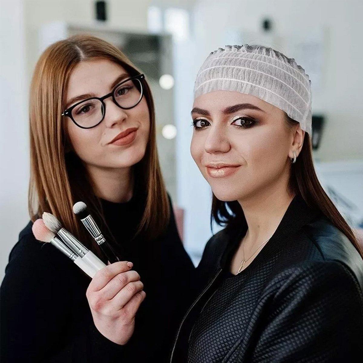 100 Beauty Salon Care Non-woven Hair Band White Edge Band Disposable Hair Net