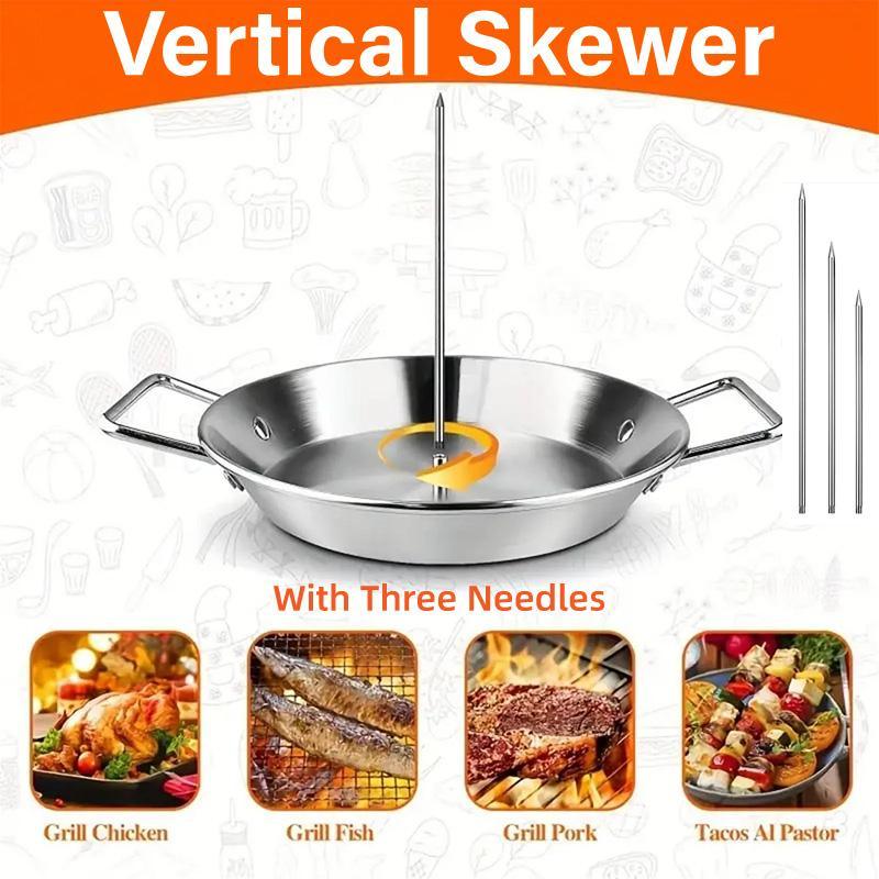 Stainless Steel Vertical Skewer Grill Pan Barbecue Kebab Rack Grill Cooking Tool