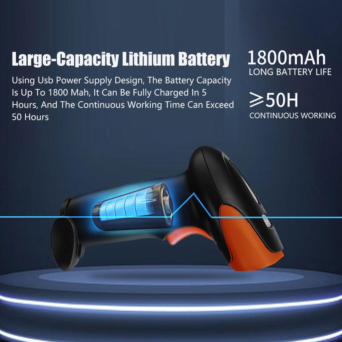 Wireless Barcode Scanner 2D QR Code Handheld Reader for Supermarket Warehouse