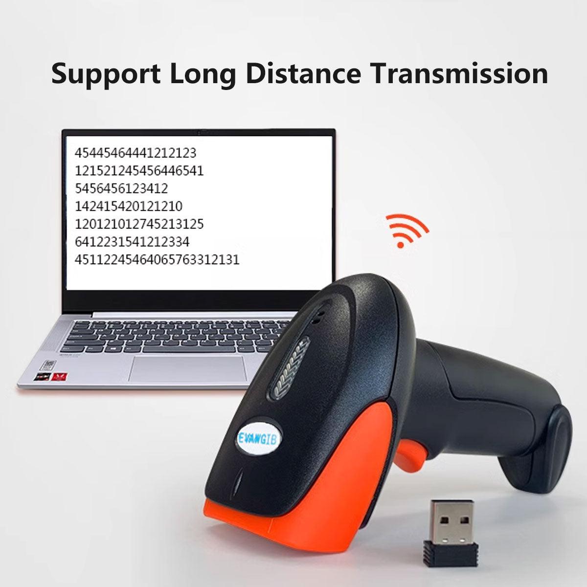 Wireless Barcode Scanner 2D QR Code Handheld Reader for Supermarket Warehouse