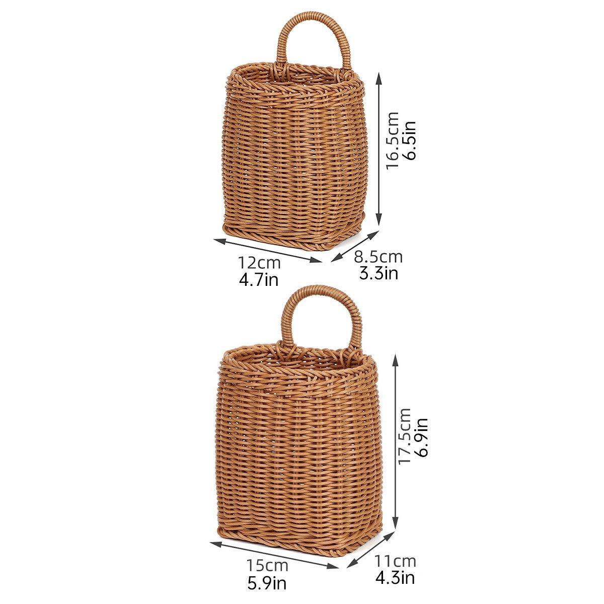 Vintage Wall Hanging Basket Kitchen Storage Basket Small Flower Basket Organizer - 12cm