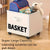 Rolling Storage Basket with Wheels for Under Desk or Shelf Organisation - Beige