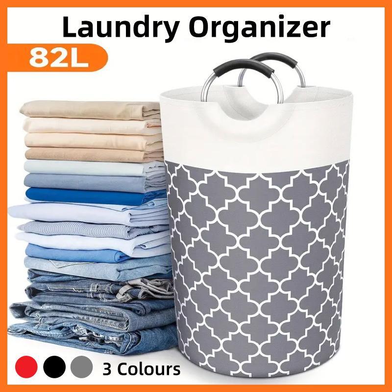 82L Large Capacity Laundry Basket for Dirty Clothes Toy Storage and Organizing - Black