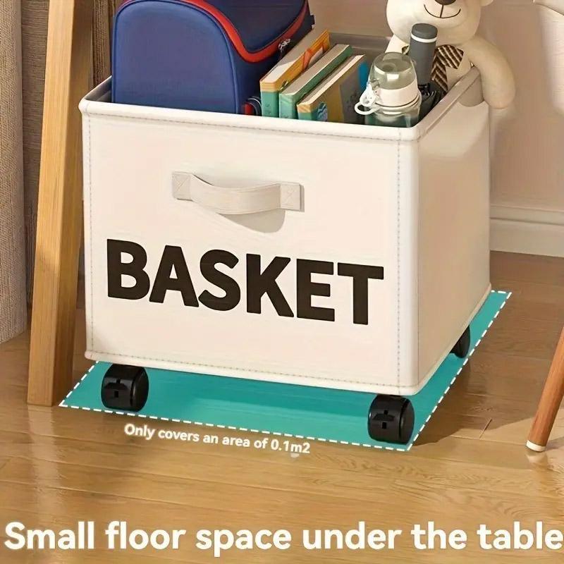 Rolling Storage Basket with Wheels for Under Desk or Shelf Organisation - Grey