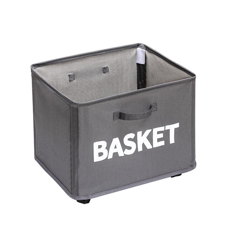 Rolling Storage Basket with Wheels for Under Desk or Shelf Organisation - Grey