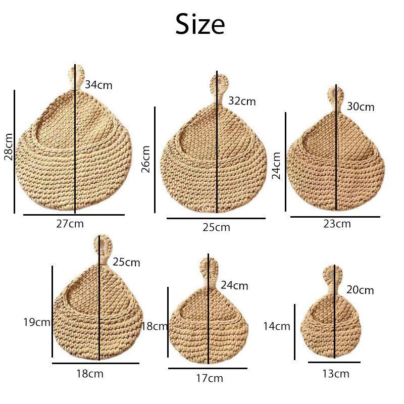 Hanging Wall Organizer Vegetable Fruit Basket Kitchen Storage Pouch Bag Diy 6Size - L