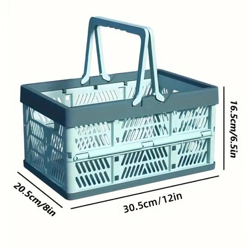 Foldable Portable Picnic Basket Lightweight Storage Basket for Outdoor Use - Pink