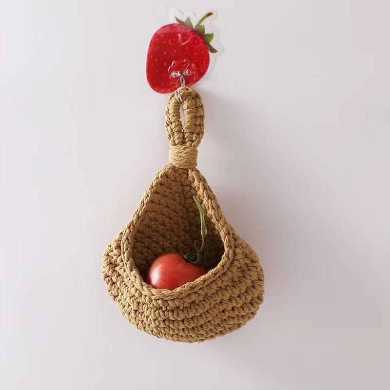 Hanging Wall Organizer Vegetable Fruit Basket Kitchen Storage Pouch Bag Diy 6Size - XXL