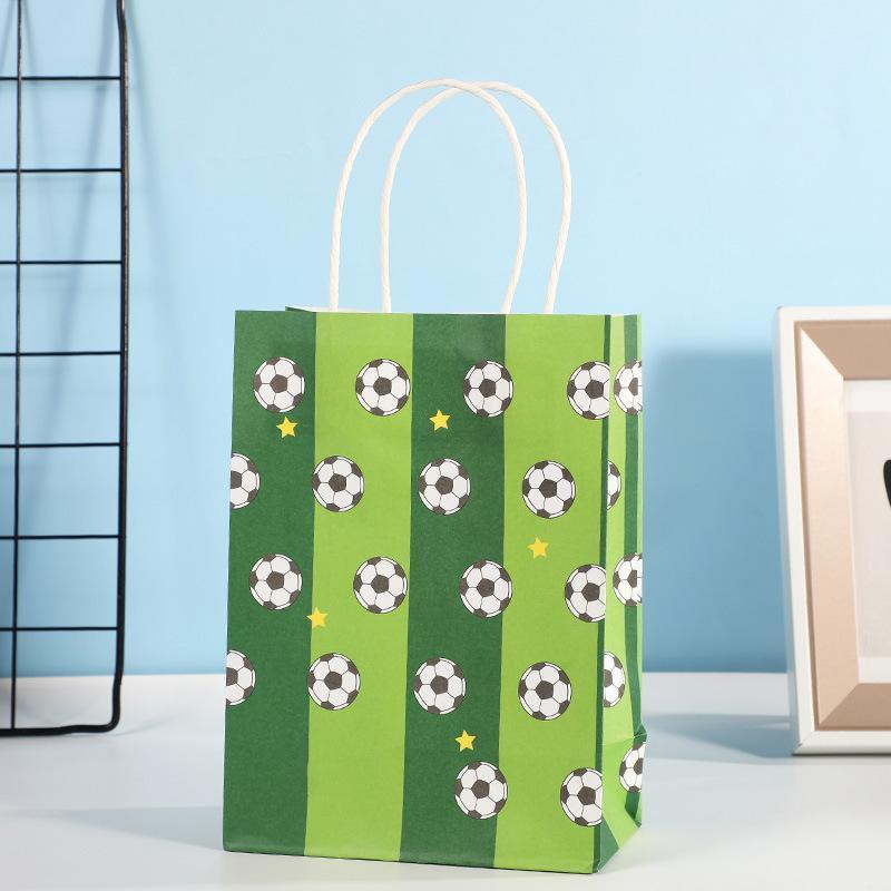 30PCS Fashion Ball Kraft Paper Gift Bag Festivals gift tote bag Party Favor Bag - Basketball-30pcs