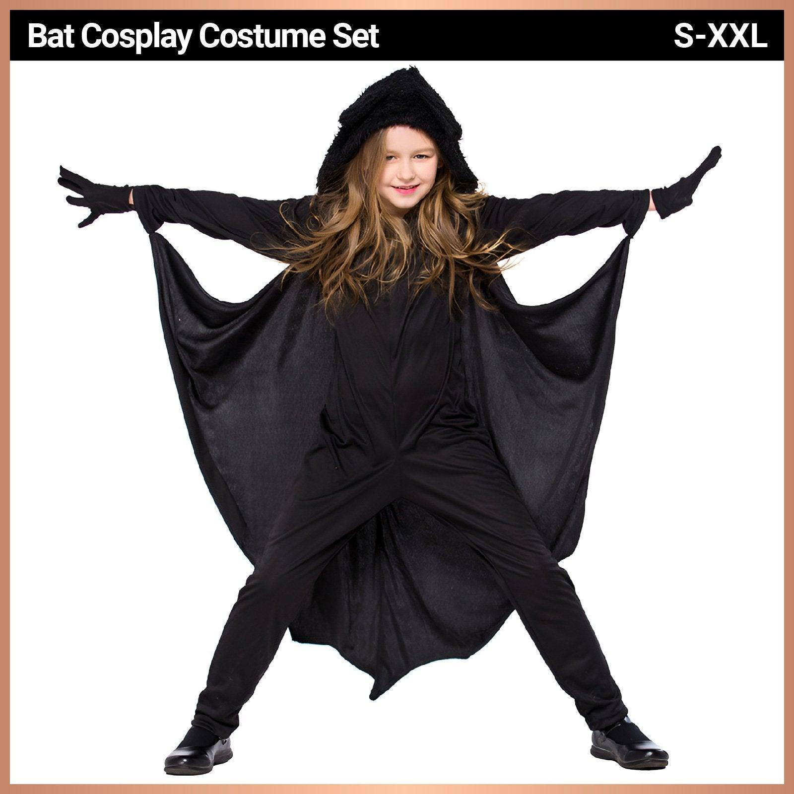 Children Bat Costume Halloween Animal Outfit Kids Stage Performance Wear Fun - XXL