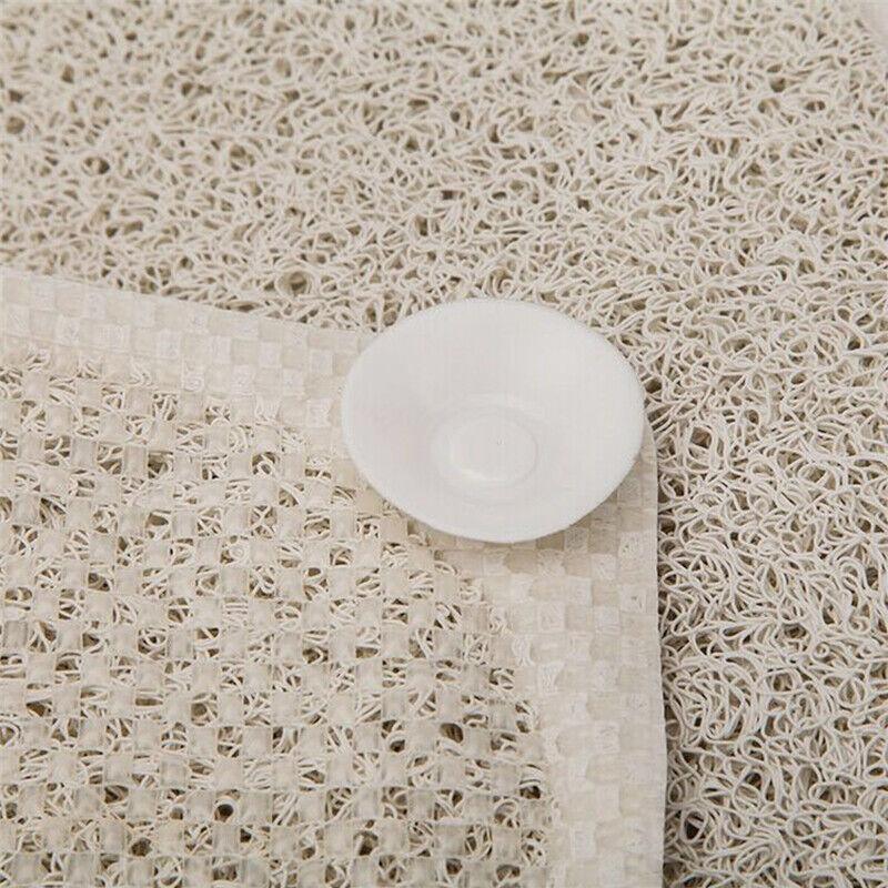Anti Slip Shower Mat Loofah Surface Bath Rug 70x40cm White PVC Bathroom Carpet