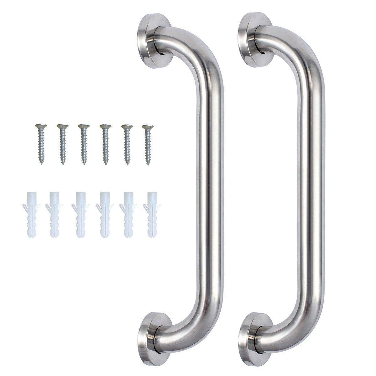 2X Stainless Steel Bathroom Shower Grab Bar Handrail Wall Support Handle