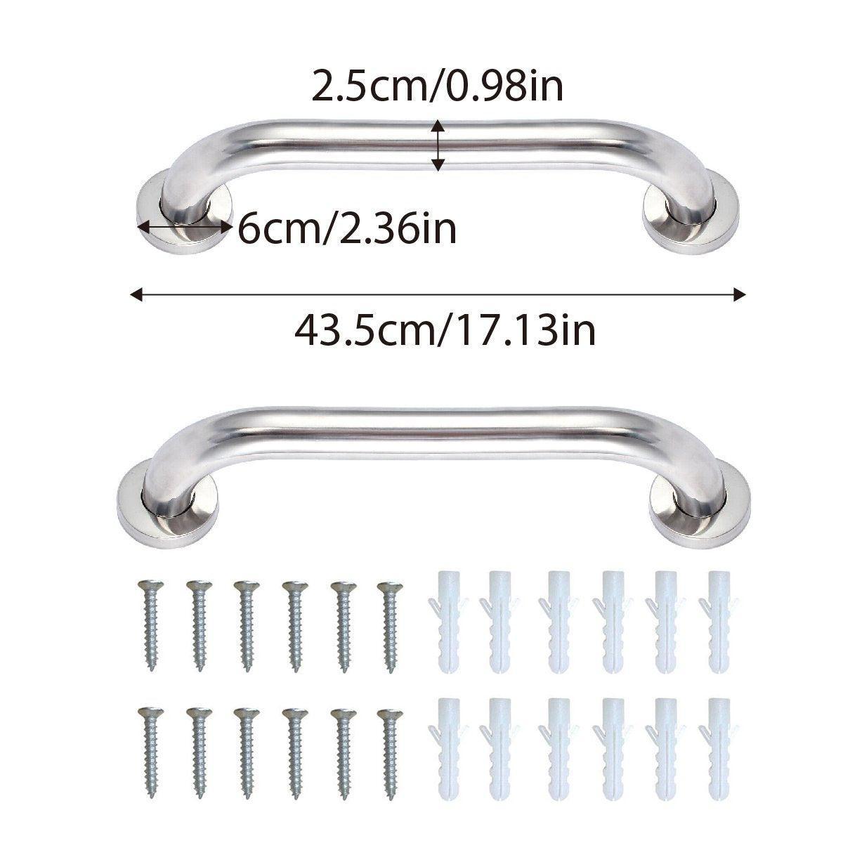 2X Stainless Steel Bathroom Shower Grab Bar Handrail Wall Support Handle