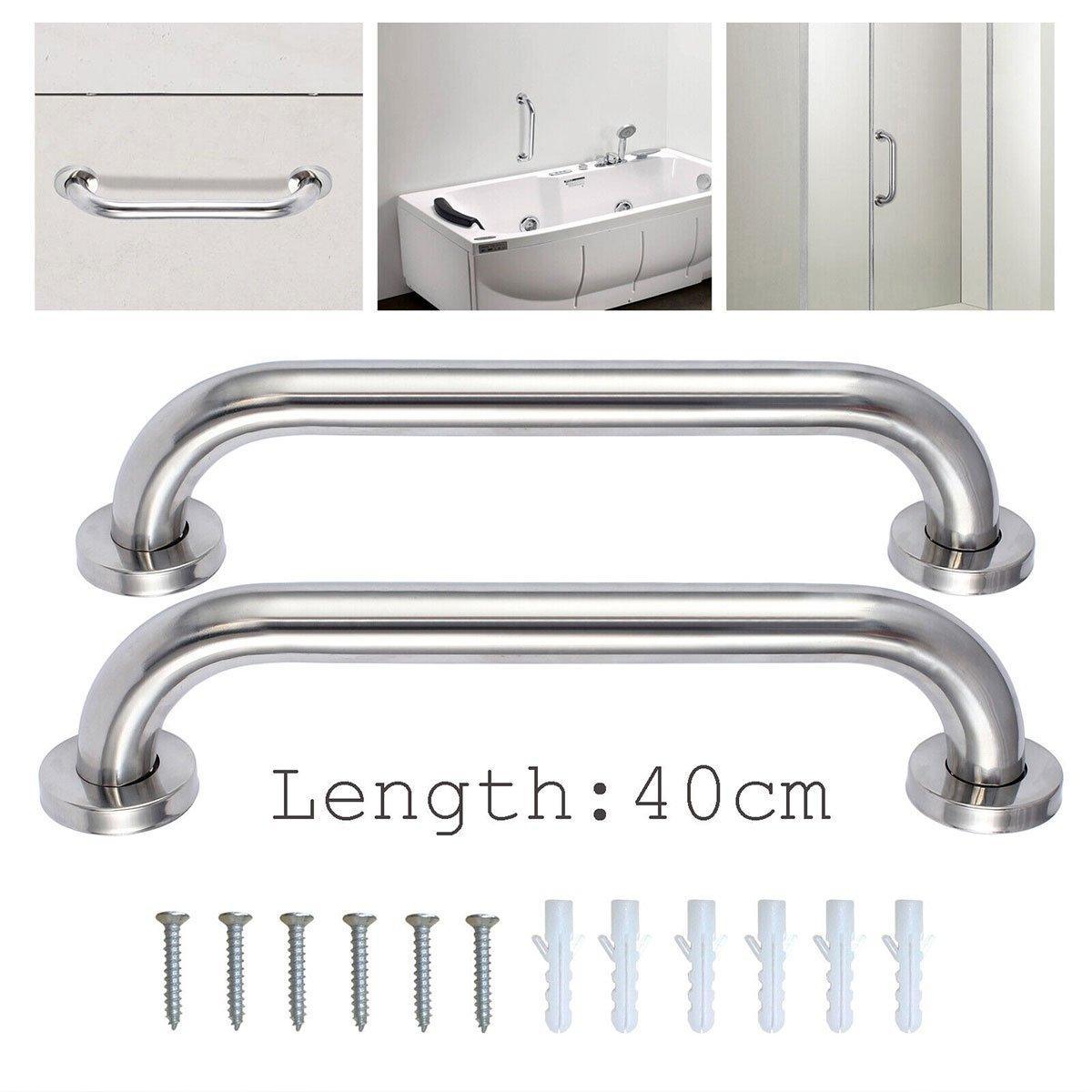 2X Stainless Steel Bathroom Shower Grab Bar Handrail Wall Support Handle