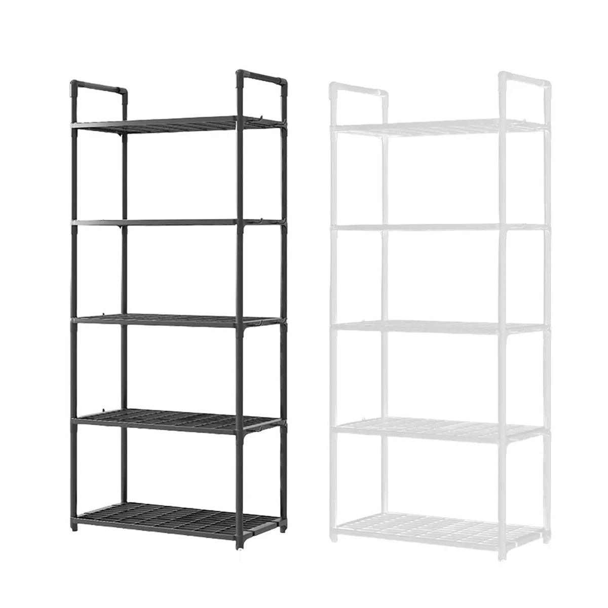 5Tiers Pot Storage Rack Pan Stand Saucepan Holder Cookware Organizer for Kitchen - Black