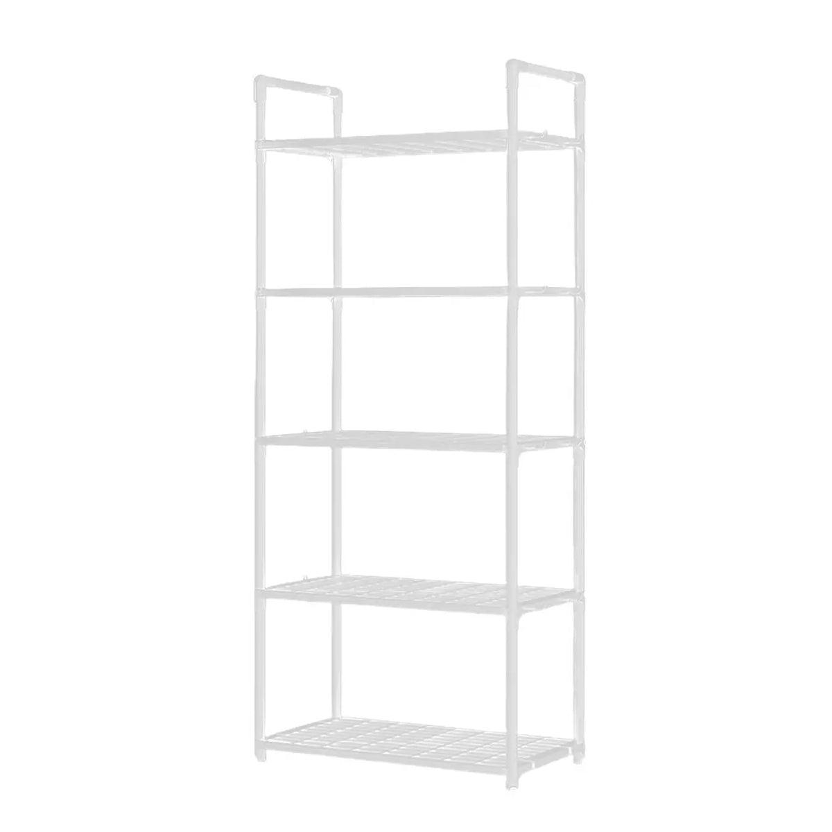 5Tiers Pot Storage Rack Pan Stand Saucepan Holder Cookware Organizer for Kitchen - White