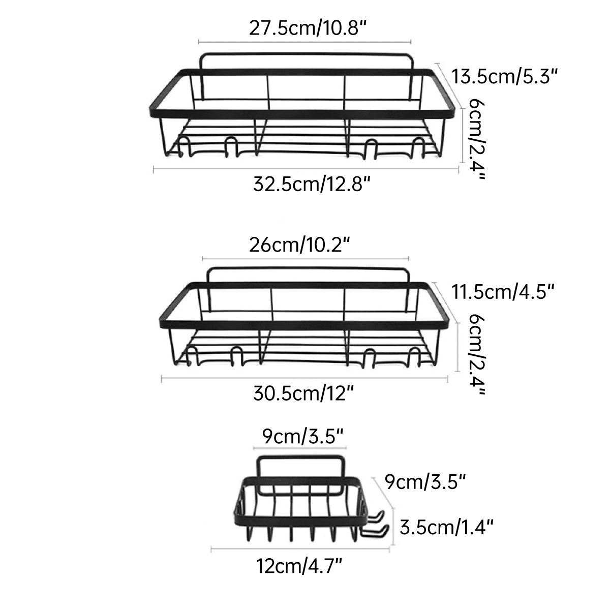 Perforation Free Bathroom Shelf Space Saving Storage Rack Organizer for Home Use