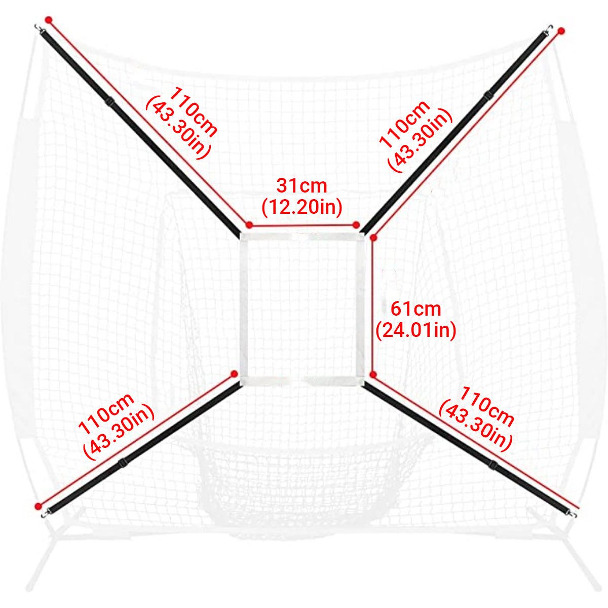 Baseball Hitting Net Practice Target Throwing Batting Training Net For Outdoor