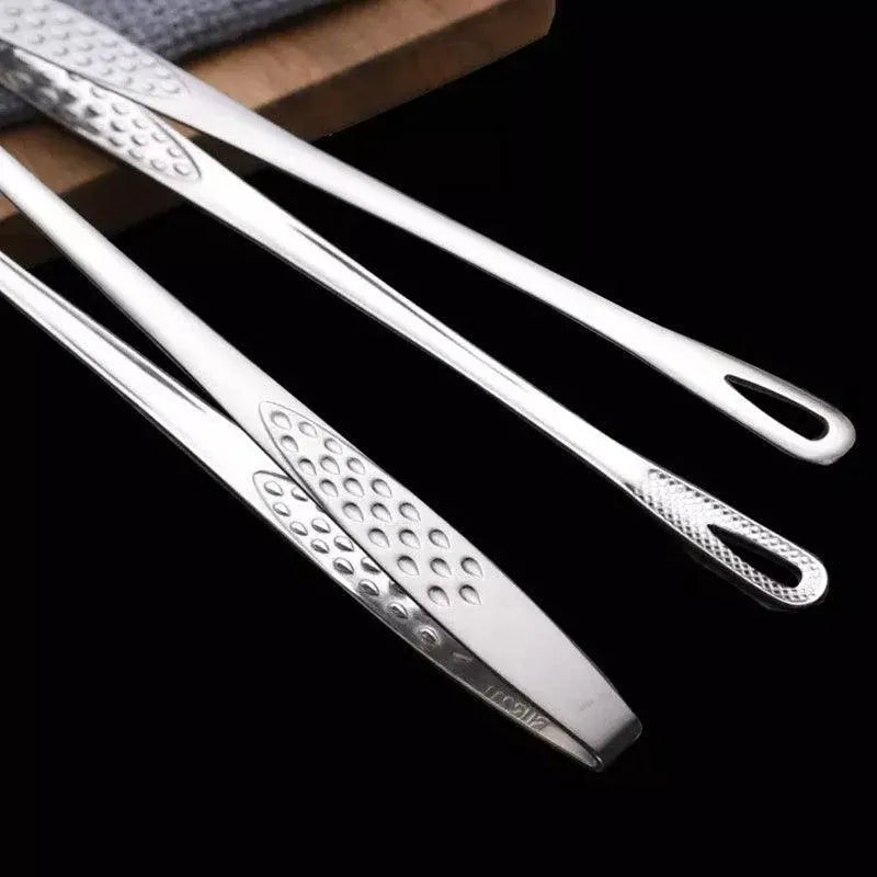 24/28Cm Stainless Steel Kitchen Grill Straight Tweezers Bbq Food Tongs Tools - 24CM