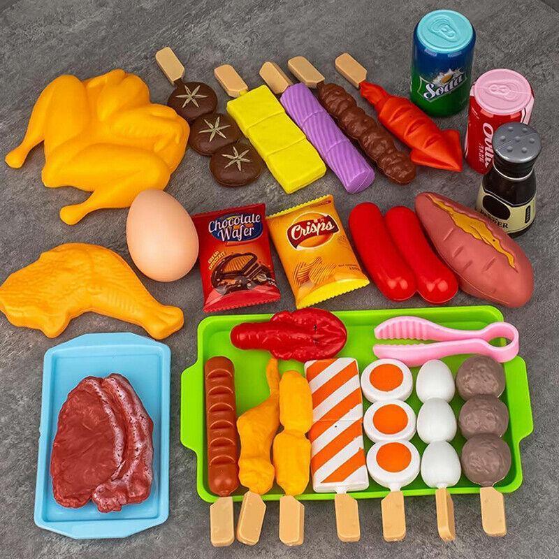 28PCS Pretend BBQ Grill Cooking Food Toy Set for Role Play