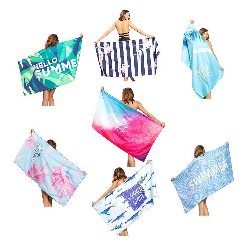 Sand Free XL Beach Towel + Bag Quick Dry Microfibre Compact Light Swimming - Blue zebra