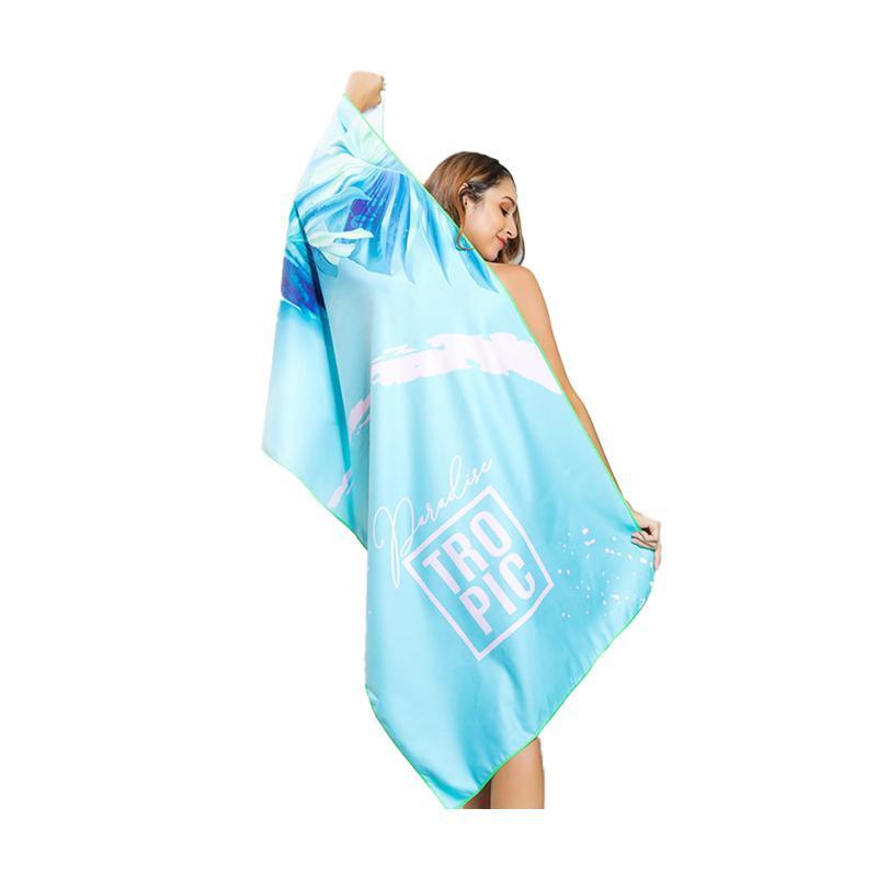 Sand Free XL Beach Towel + Bag Quick Dry Microfibre Compact Light Swimming - Deep Blue Whale