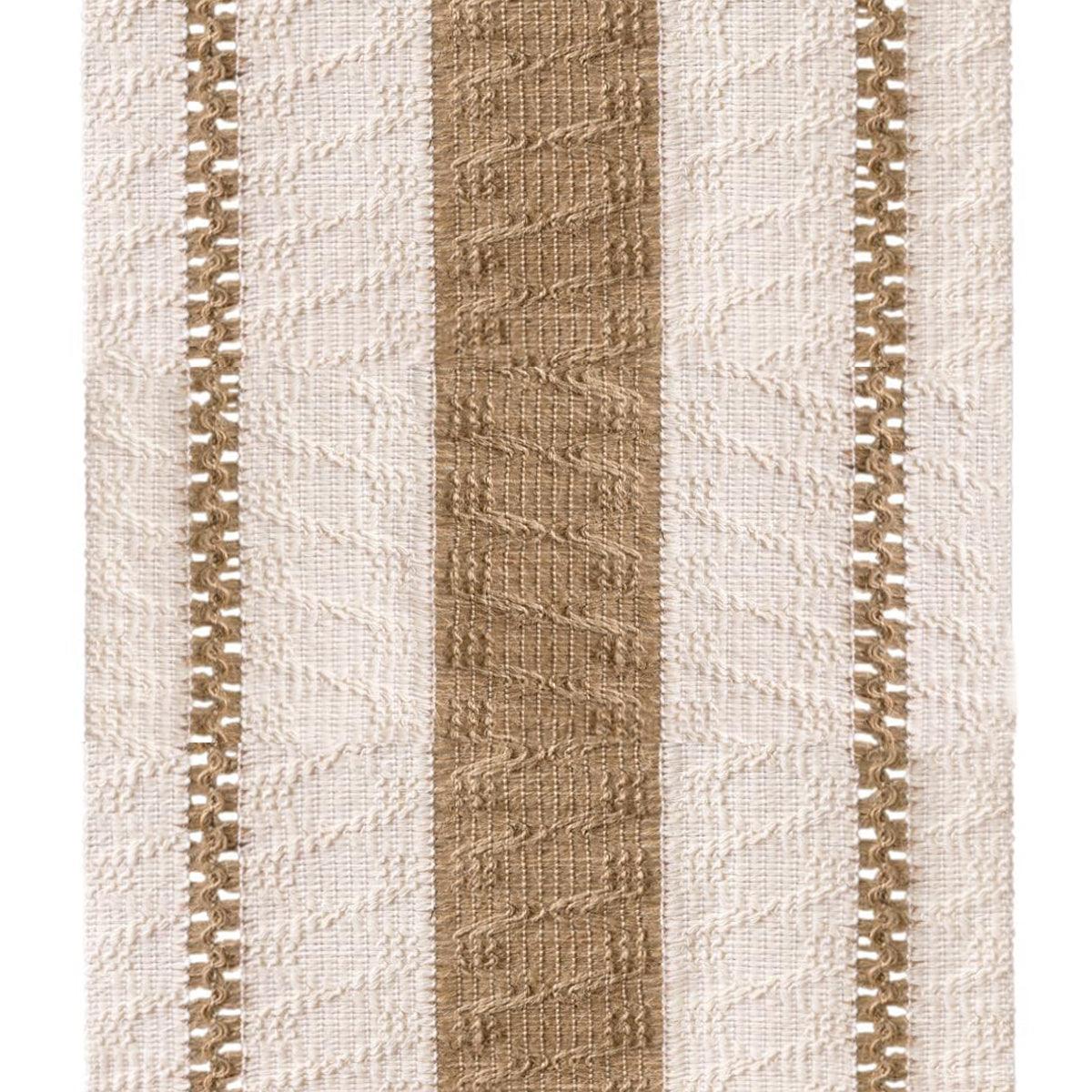 Cotton Linen Table Runner with Knot Tassel Bed End Towel Long Tablecloth Mat - Light brown