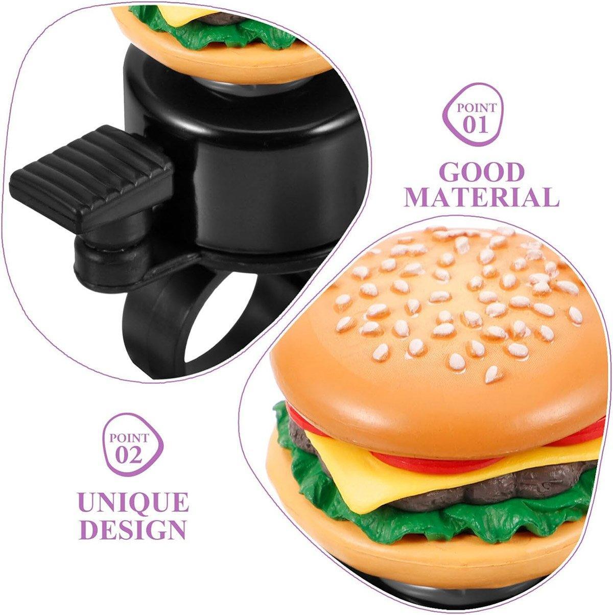 Cute Food Style Bicycle Bell Loud and Fun Handlebar Accessory - Hamburger