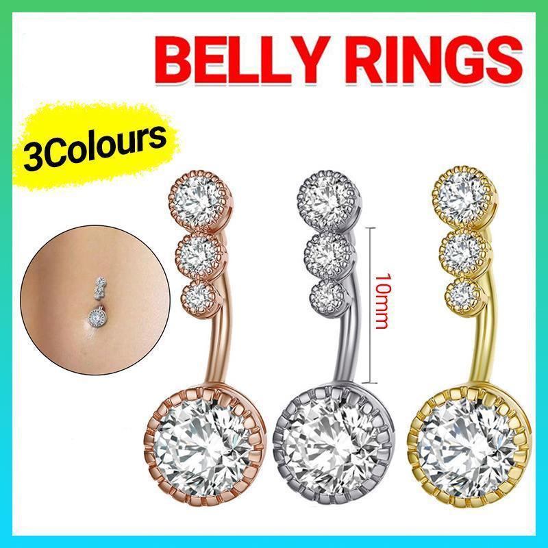 Belly Button Rings Bar Navel Steel Copper Zirconia Piercing Body Piercing - Rose Gold