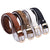 Ladies Leather Belt Classic Buckle Fashion Waist Strap for Jeans Dresses Casual - Black