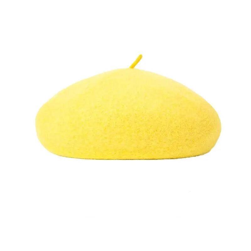 Women Ladies Beanie Wool French Beret Newsboy Hat Cap Winter Warm Hats Girls - Beige