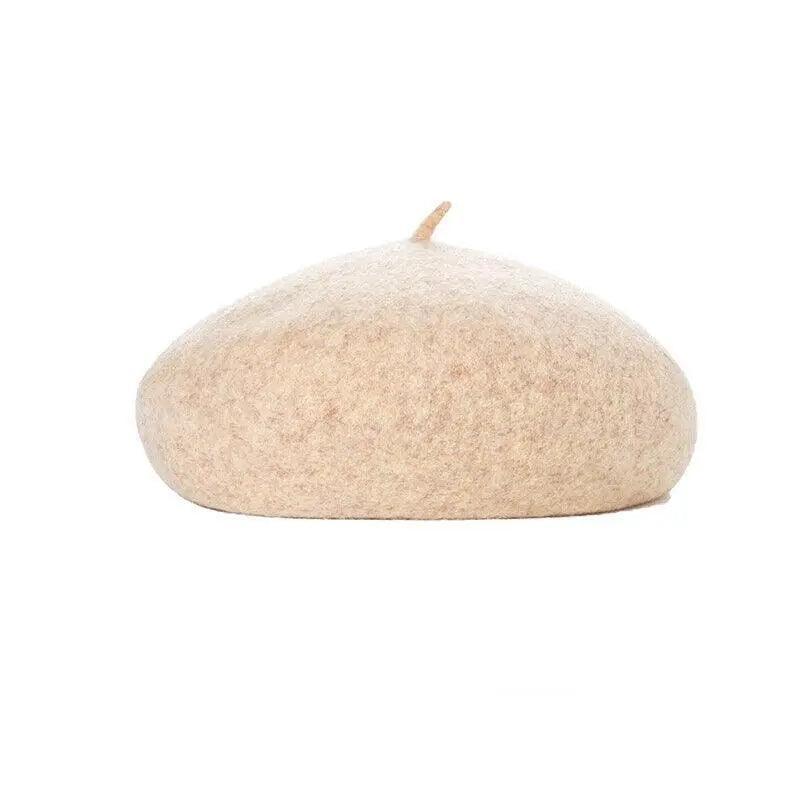 Women Ladies Beanie Wool French Beret Newsboy Hat Cap Winter Warm Hats Girls - Dark Grey