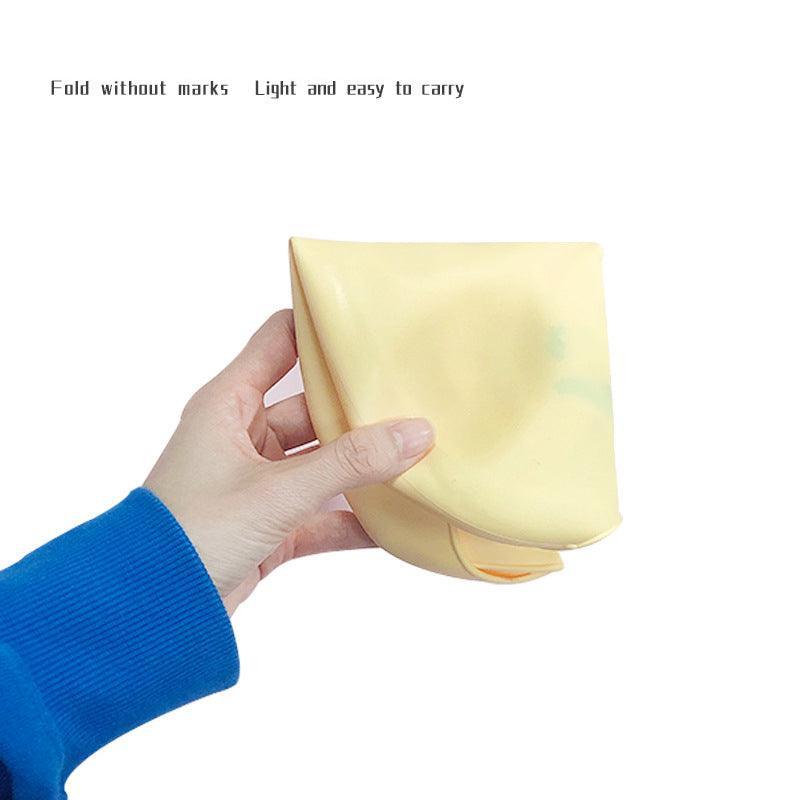 Silicone Waterproof Feeding Bib Apron with Pouch Easy to Clean Smock for Mealtime Use - Elephant