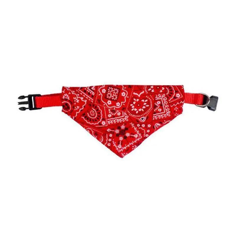 L Adjustable Pet Dog Bandana Collar Triangle Scarf For Puppy Cat Neckerchief - Red