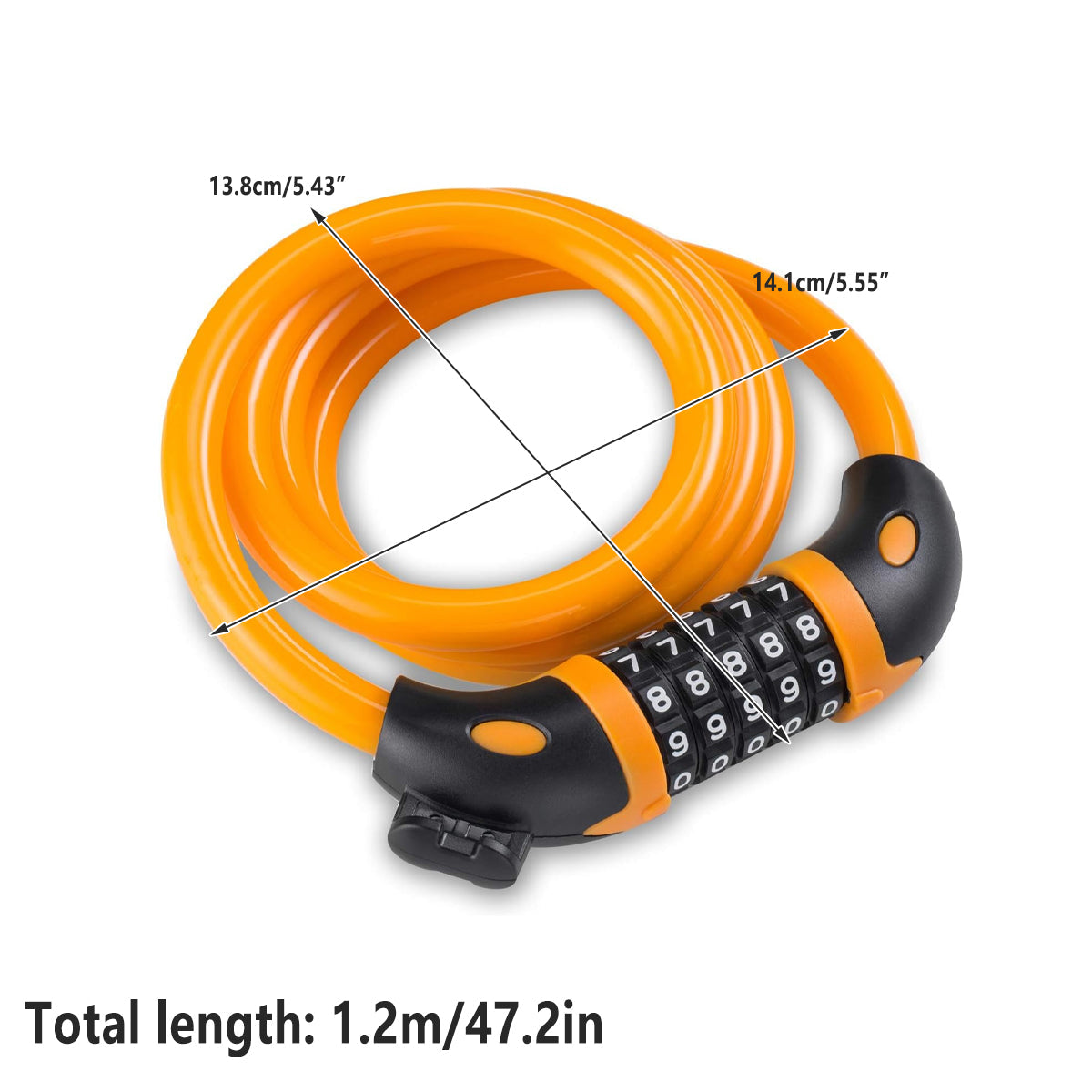 Bike Bicycle Cycling Lock 5 Digit Combination Security Cable Lock Anti Theft