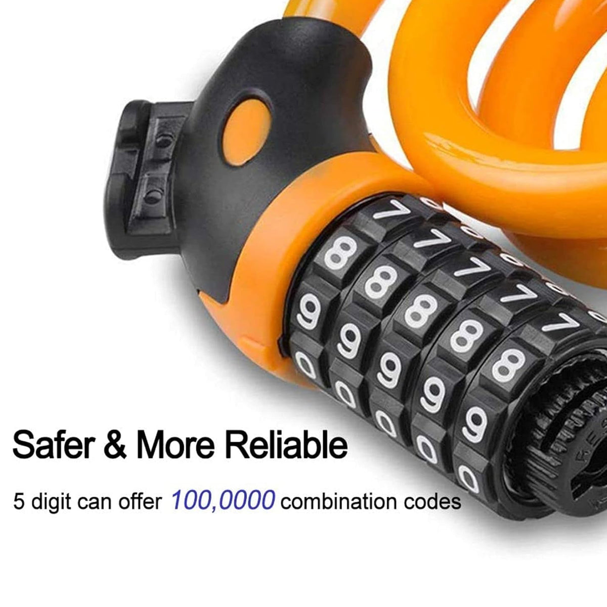 Bike Bicycle Cycling Lock 5 Digit Combination Security Cable Lock Anti Theft