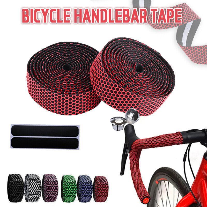 2X Thick Bicycle Handlebar Tape Bar Drop Wrap Mtb Road Bike Anti-Slip Punch - White